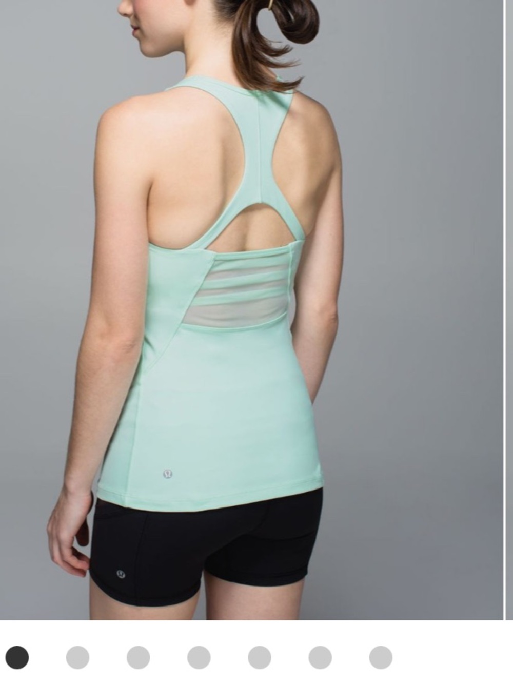 lululemon sz 8 Mesh With Me Tank Sea Mist high neck mesh slim fit y2k athleisure